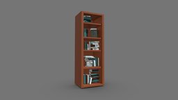 cartoon Closet with books wooden, toon, closet, coffee, other, set, books, with, furniture, cupboard, cartoon, pbr, lowpoly, wood, anime, wardrabe