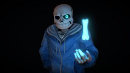 Sans from Undertale skeleton, fanart, videogames, sans, indiegame, undertale, animatedcharacter, character, monster, animated, rigged