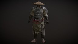 Samurai Character PBR Game Ready armor, warrior, samurai, asian, japonese, character, man, male
