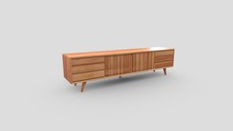 Augustine solid wood cabinetry furniture, fbx, maya, blender, interior