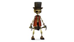 Pirat Skeleton in Rob Hat and Hooks hat, skeleton, torch, angry, chest, bone, fat, sailor, trunk, rob, old, robber, belt, t-shirt, pirat, bots, gangster, dangerous, bandit, blouse, thug, hooks, brigand, character, low, poly, skull, man, creature, pirate, monster, male, evil, bones, zombie