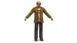 Old Man Professor Sweater Jacket Glasses office, white, agent, people, doctor, jacket, pants, guard, brown, buisness, shoes, worker, director, professor, glasses, old, sweater, casual, scientist, principal, personnage, manager, oldman, teacher, investigator, detective, low-poly-model, lowpoly-gameasset-gameready, caucasian, veteran, employee, man, human, male, person, casualwear, casual-wear, sanitarian, pensioner, "puaro"