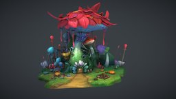 Fabulous Mushroom House✔ forest, mushroom, 3dcoat, enviroment, blender, hand-painted, home