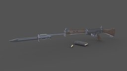 L1A1 Self-Loading Rifle rifle, assault, fn, self, firearms, fal, battle, cold, game-ready, loading, fn-fal, unrealengine, slr, l1a1, self-loading, unity, low-poly, weapons, pbr, military, gun, war
