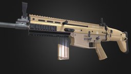 FN Scar L AAA Game Ready PBR Low-poly 3D model rifle, scope, army, unreal, scar, scar-h, scar-l, bullet, firearm, fn, ammo, aaa, automatic, sniper, auto, assult, cod, unrealengine, scar-20, scar-16-pbr-weapon-rifle, pubg, rifle-gun, sniper-scope, aaa-game-model, assult-rifle, weapon, unity, game, weapons, military, gun, rifle-weapon, noai