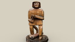 Feuerwehrmann wooden, firefighter, carved
