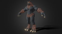Monster Werewolf dog, muscle, werewolf, mob, fur, enemy, character, 3d, monster, wolf