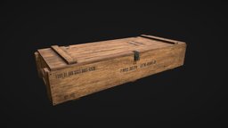Weapon Crate rifle, crate, wooden, crate-box, woodencrate, lootbox, wooden-box, weapon, lowpoly, military, gameasset, wood, gun, gameready