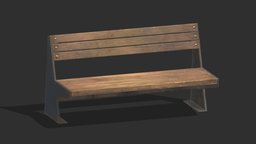 Bench 06 Generic Low Poly PBR Realistic wooden, style, plank, bench, exterior, rust, realtime, worn, vr, park, ar, dirty, outdoor, seating, realistic, old, iron, destroyed, lods, asset, pbr, lowpoly, design, street, gameready, moderm