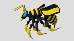 Queen Bee insect, pet, bee, wasp, sting, queenbee, character, 3d, blender, fly, creature, animal