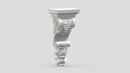 Scroll Corbel 23 stl, room, printing, set, element, luxury, console, architectural, detail, column, module, pack, ornament, molding, cornice, carving, classic, decorative, bracket, capital, decor, print, printable, baroque, classical, kitbash, carvings, pearlworks, architecture, 3d, house, decoration, interior, wall, pearlwork