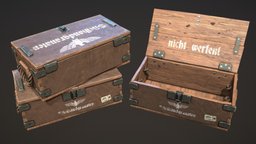 WWII Crate crate, chest, german, loot, box, ww3, military, war