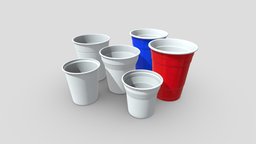 Plastic Cup Pack drink, tea, orange, coffee, household, ware, fun, prop, party, mug, drinking, beverage, beer, soda, kitchen, soup, alcohol, anniversary, vendor, tableware, jug, celebration, disposable, lemonade, takeout, game, low, poly, plastic