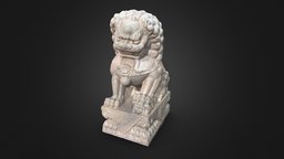 Chinese Guardian Lions guardian, marble, lion, chinese, statue, scan, dragon
