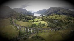 Glenfinnan Viaduct bridge model, Scotland train, line, scotland, harry, potter, viaduct, glenfinnan