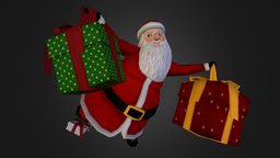 Santa Claus santa, fat, christmas, gift, claus, present, cartoon