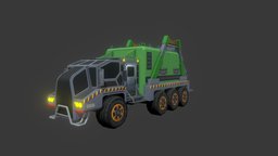 A Futuristic Goods Carrying Truck truck, power, transport, grab, road, industry, diesel, clean, garbage, transfer, carrying, vehicle, futuristic