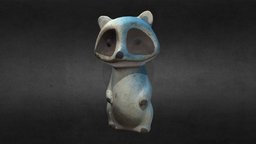 Old USSR Soviet Rubber Toy Raccoon toy, soviet, vintage, retro, racoon, raccoon, old, scanned, rubber, ussr, 3d, model, scan, animal