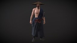 Samurai Character PBR Game Ready warrior, samurai, japonese, character
