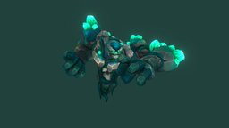 Stylized Fantasy Crystal Elemental rpg, golem, crystal, earth, mmo, rts, fbx, elemental, moba, character, handpainted, pbr, lowpoly, stone, creature, stylized, animated