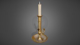 Antique Candle Holder victorian, vintage, holder, antique, candle, vr, old, candleholder, game-ready, candle-holder