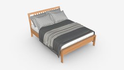 Kingsize Bed Ercol Bosco bed, bedroom, sleep, pillow, double, cover, blanket, furniture, clean, fabric, headboard, ercole, bedding, bosco, elegance, kingsize, 3d, pbr