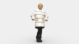 Young girl in white coat big smile 0856 style, people, fashion, beauty, miniatures, realistic, woman, outfit, success, character, 3dprint, girl, iyoung