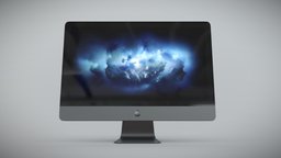 Apple iMac Pro Retina 5K 27inch Display in, computer, one, pc, portable, all, monitor, desktop, display, workstation, all-in-one, monoblock, low-poly, 3d, low, poly, model, digital