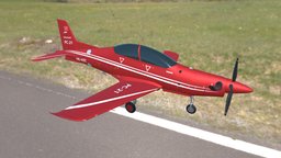 3d model Pilatus PC-21 assets, airplane, aircraft, swiss, asset, game, 3d, lowpoly, gameart, low, poly, model, pc-21