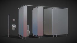 Sanitary partitions for public toilets Funder 2 scene, room, modern, bathroom, luxury, bath, shower, toilet, wc, tub, photoreal, carpet, bidet, sanitary, lavatory, architecture, design, interior, partitions