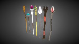3rd Weapon Set object, toon, equipment, obj, toony, weapon, handpainted, game, photoshop, weapons, blender, fantasy