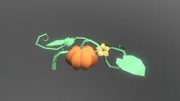 Pumpkin1 plants, medievalfantasyassets, low-poly, game, gameasset, pumpkin