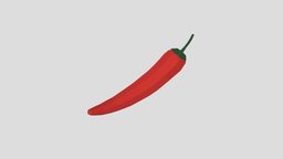 Low Poly Cartoon Red Pepper Free 3D model plant, topology, stylish, vegetable, blender-3d, low-poly-blender, lowpoly, red-pepper