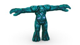 Cartoon Blue Ice Golem Monster Giant goblin, troll, rpg, style, ice, mining, spirit, golem, big, culture, cliff, mmorpg, gray, heroes, boulder, giant, scary, worker, fiend, boss, enemy, religion, clay, bouldering, game-ready, mineral, rugged, game-asset, stylizedcharacter, mifological, mmorpg_character, character, cartoon, stone, gameasset, creature, monster, blue, fantasy, "rock", "villain", "gameready"