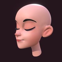 Girl head practice and first sketchfab test sculpt, head, woman, girl, cartoon, model, female, zbrush, stylized, sketchfab, practice
