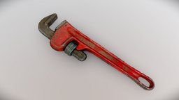Sears Pipe Wrench Scan adjustable, prop, vintage, wrench, tool, monkeywrench, plumber, sears, adjustable-wrench, pipewrench, photoscan, photogrammetry, scan, construction, polycam