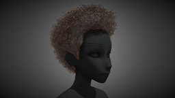 Male Hair Cards Style 14 hair, punk, realtime, long, african, afro, cards, curly, fade, braid, haircut, rocknroll, haircards, hairstyle, character, man, male, black, gameready, frizzy