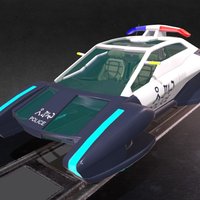 Hover Police Car police, cyberpunk, hover, midpoly, hovercar, ncase, game, 3d, vehicle, lowpoly, low, model, sci-fi, car