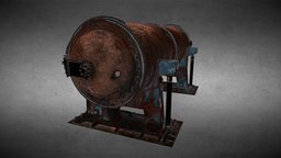 Rusted Industrial Water Tank rust, paint, materials, rusted, water, tank, substancepainter, substance, painter, architecture, pbr, factory, industrial, environment