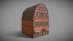 German House style 4 snow restaurant, residential, german, snow, christmas, apartment, germany, holiday, old, deutschland, deutsch, snowed, architecture, low-poly, cartoon, asset, lowpoly, house, home, building, street, village, styliced