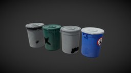 Trash Can trash, can, newyork, trashcan, props, bin, trashbin