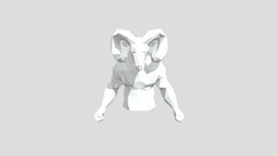 Ram head statue Low poly papercraft, ram, statue, papermodel, low-poly, lowpoly
