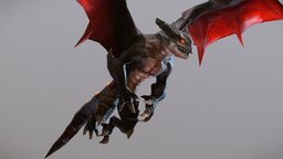 Dragon Animated beast, flying, soldier, npc, mythology, video-games, villian, mythical-creature, flyingdragon, game, model, fly, characters, creature, animal, animation, fantasy, dragon, evil