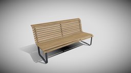 Park Bench 02 wooden, bench, garden, exterior, element, urban, seat, park, furnishing, public, design, city, wood, street