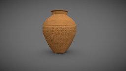 Pot Low Poly pot, gameprop, historical, pattern, lowpolymodel, props-game, collectablememories