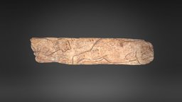 Os gravé figurant des femmes et des bisons arrow, bone, museum, woman, bison, paleolithic, saint-germain-en-laye, prehistoric, blade