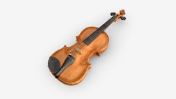 Classic  Violin Worn music, violin, instrument, sound, musical, bow, string, worn, classic, play, melody, concert, classical, violinist, fiddle, viola, 3d, art, pbr, wood
