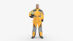 man in yellow polar suit 1096 suit, style, people, fashion, clothes, miniatures, polar, realistic, character, 3dprint, model, man