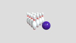 Bowling bowling, 3dobject, bowling-pin, bowlingball, blender