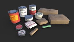 German Rations WWII world, food, lod, ww2, army, cookies, german, wwii, can, historical, tin, survival, meal, cardboard, combat, metal, props, box, game-ready, metallic, biscuit, game-asset, cardboard-box, ration, asset, game, pbr, war, history